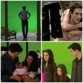 Edward, Bella and Renesmee (behind the scenes with Robert, Kristen and MacKenzie)  - twilight-movie photo