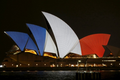 Illuminated Monumets with France flag colours - random photo