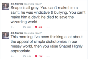  Jo's tweets: "Snape is all grey"