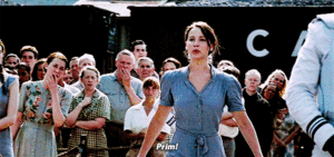  Katniss shouting Prim's name in each movie
