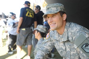 Parker Young behind the scenes of Enlisted
