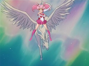  Sailor Chibimoon riding Pegasus