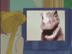  Usagi Tsukino watching Kaiju Ouji on the TV