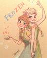 Anna and Elsa - frozen-fever fan art