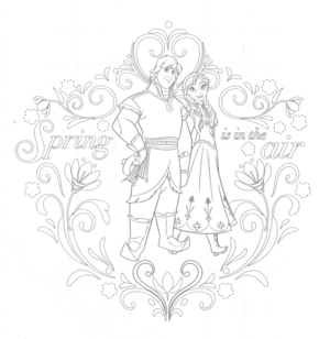  Anna and Kristoff coloring page