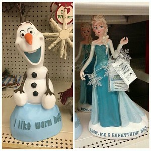  Walt डिज़्नी Figurines - Olaf & क्वीन Elsa