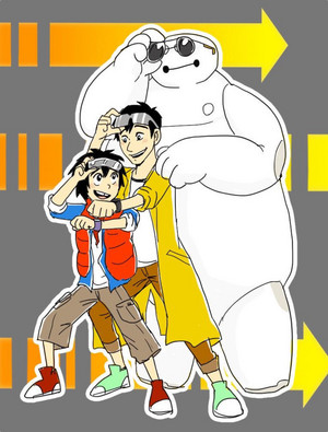 Hiro, Tadashi and Baymax