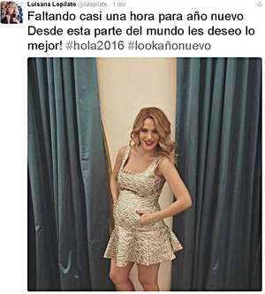  Luisana Lopilato New Jahr 2016 Wishes few months before the new baby of the family is born!!
