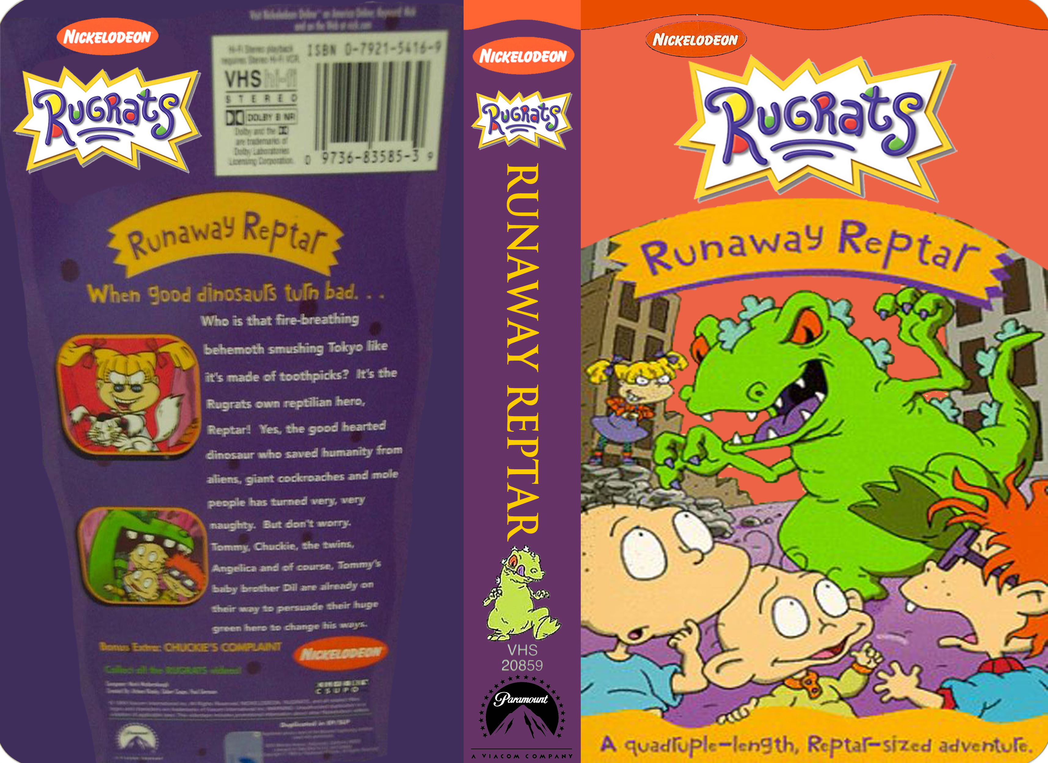 Photo of Nicklodeon's Rugrats Runaway Reptar VHS for fans of Rugrats. 