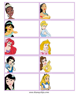  Walt 디즈니 Crafts - 디즈니 Princess Labels