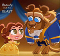Walt Disney Fan Art - Princess Belle & The Beast - walt-disney-characters fan art