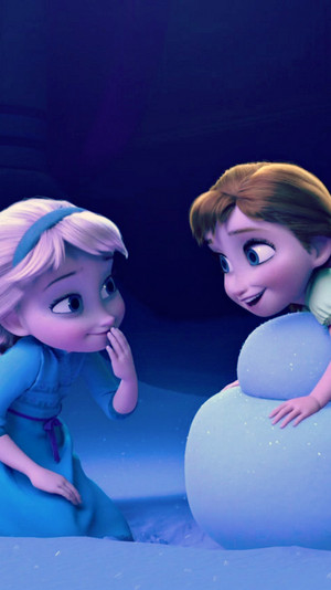  Frozen Anna and Elsa phone kertas dinding