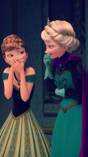  ফ্রোজেন Elsa and Anna phone দেওয়ালপত্র