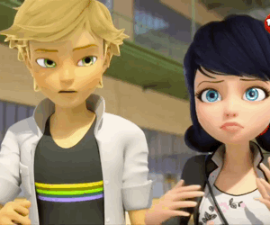  Marinette + pagganap like Ladybug in front of Adrien