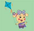 Miss La Sen flying kite - random photo