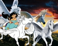 Princess Jasmine flying with a Pegasus - princess-jasmine fan art