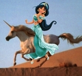 Princess Jasmine riding on her Beautiful Unicorn - princess-jasmine fan art