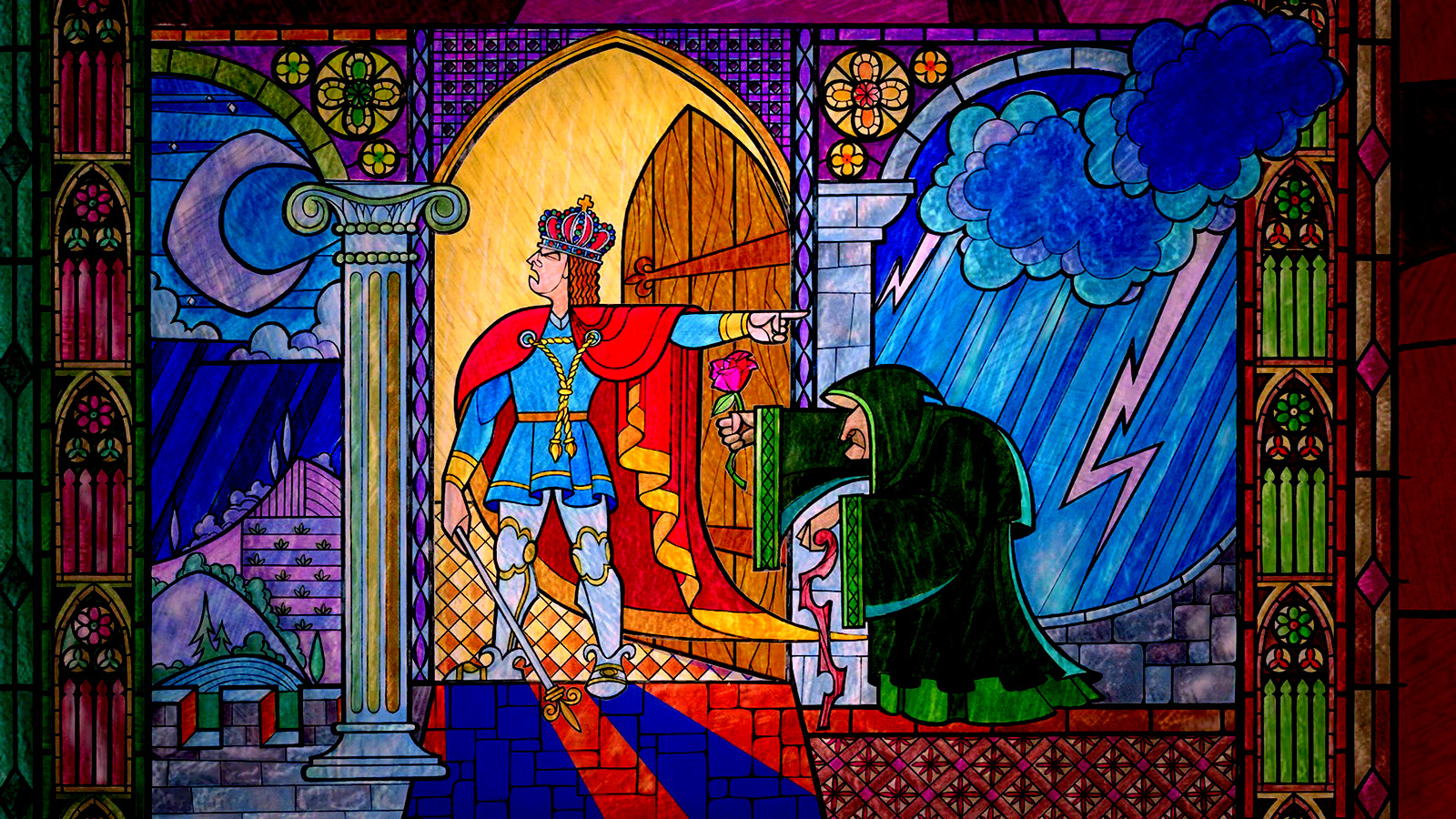 Stained Glass Wallpaper - Beauty and the Beast Wallpaper (39325697) - Fanpop