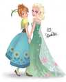 Anna and Elsa - frozen-fever fan art