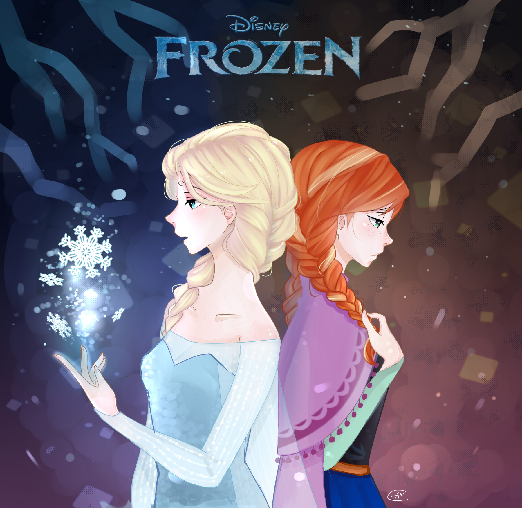 elsa y ana fan Art: Elsa and Anna.