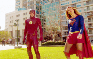  Supergirl strut featuring The Flash
