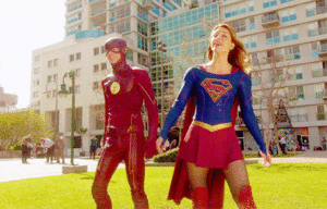  Supergirl strut featuring The Flash