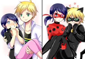  Adrien and Marinette/Ladybug and Chat Noir
