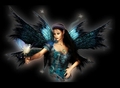 Fairy with a bird - fantasy photo