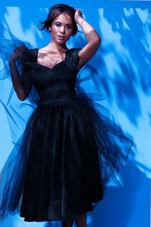  Lesley-Ann Brandt - Pinup Girl Clothing Photoshoot - Lesley-Ann Dress in Black on Black Tulle
