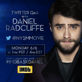 Ex: IMDb to Q/A Daniel Radcliffe, Ask on Twitter (Fb.com/DanielJacobRadcliffeFanClub) - daniel-radcliffe photo