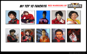  My oben, nach oben Ten Favourite Red Warriors of Super Sentai