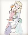 Elsa, Anna and Olaf - frozen fan art