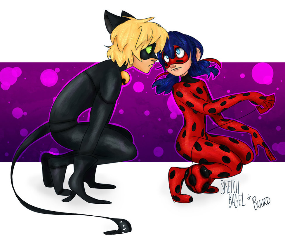 Fan Art of Ladybug and Chat Noir for fans of Miraculous Ladybug. 