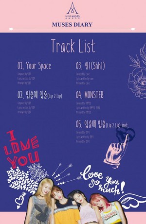  Nine Muses A continue teasing with a tracklist for 'Muses Diary'