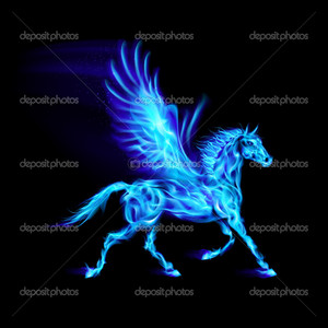 depositphotos 33698821 Blue fire Pegasus.