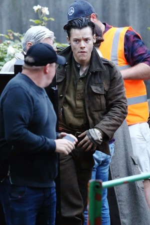 Harry on the set of Dunkirk
