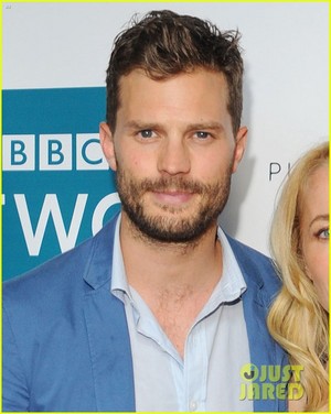 Jamie Dornan looks handsome in blue while attending a screening of his show The Fall 