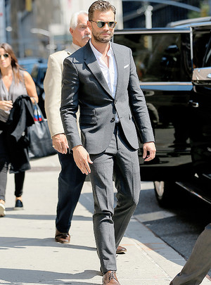 Jamie Dornan spotted outside Colbert Show on August, 04 (x)