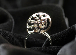  Silver Nautilus Ring, Seashell Ring, Shell Jewellery, 3D printing, vulcan, Vulcan Jewelry