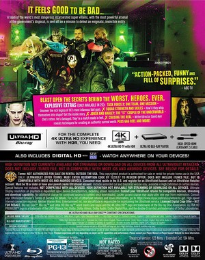  Back Cover of 'Suicide Squad' Blu-Ray