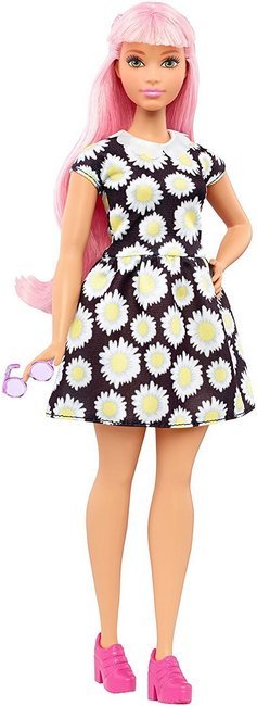  Curvy barbie Fashionistas bunga aster, daisy doll