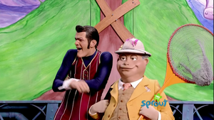Robbie Rotten and Mayor Meanswell