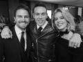 Stephen, Emily and Kevin - Arrow 100th Episode Party - stephen-amell-and-emily-bett-rickards photo