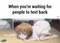waiting for text - anime photo
