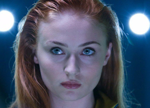 Close up of Jean Grey (Sophie Turner) in the Danger Room in  X men Apocalypse   2016 
