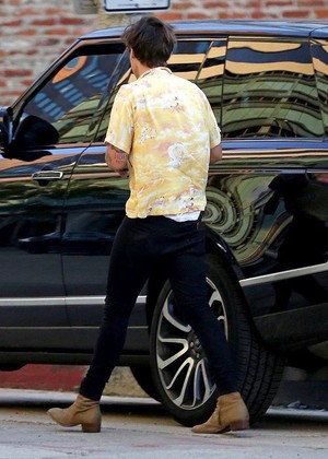  Harry in LA Recently (His hair is growing nicely!)