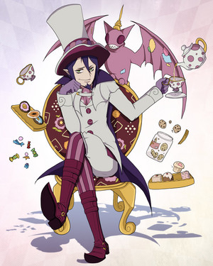 Mephisto with tea and sweets