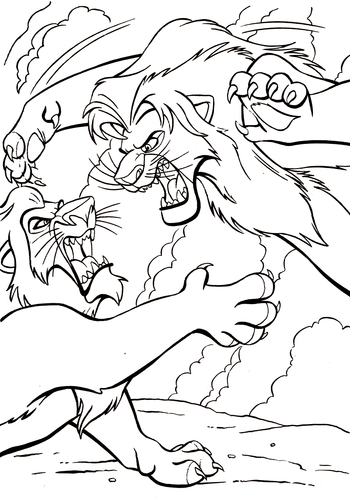 Walt Disney Characters images Walt Disney Coloring Pages - Scar & Simba