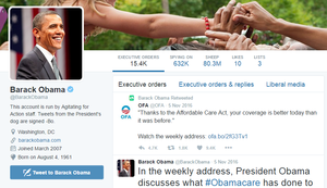  A और Accurate Obama Twitter प्रोफ़ाइल