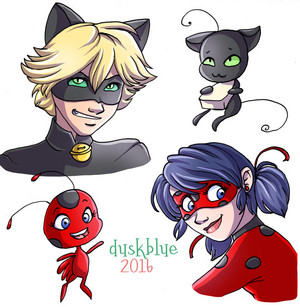  Ladybug, Chat Noir, Tikki and Plagg